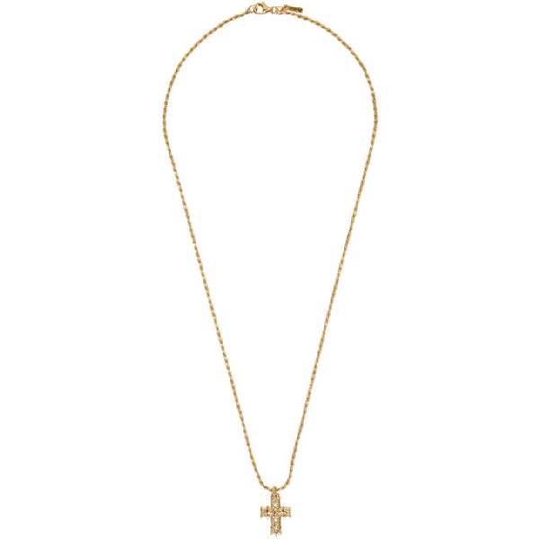 Emanuele Bicocchi Ssense Exclusive Gold Medium Cross Necklace | ModeSens