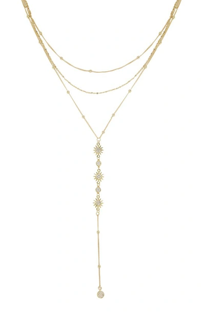 Ettika Sunburst Y-necklace In Gold