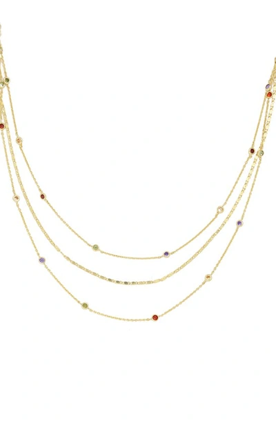 Ettika Rainbow Layered Necklace In Gold