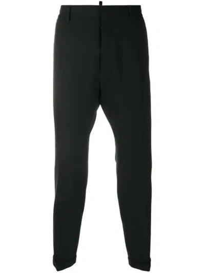 Dsquared2 Mid-rise Tapered Trousers In Black