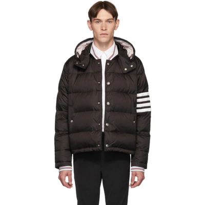Thom Browne Matted Nylon Bomber Down Jacket In 001 Black