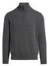 Loro Piana Men's Mezzocollo Cashmere Sweater In Grey