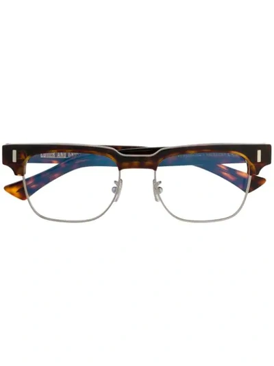 Cutler And Gross Square Frame Glasses In Brown