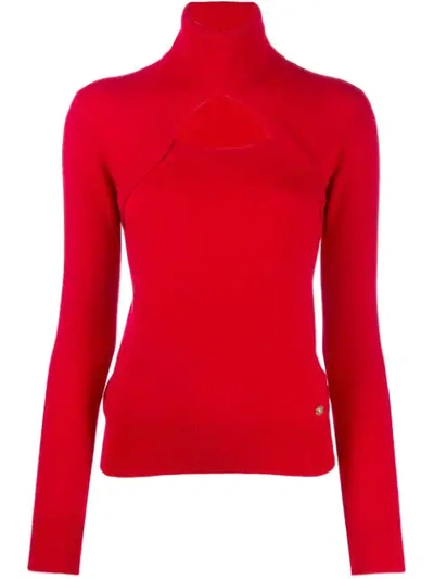 Pre-owned Chanel 2006's Cashmere Cut Out Sweater In Red