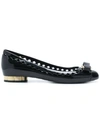 Ferragamo Vara Bow Jelly Ballet Flats In Black