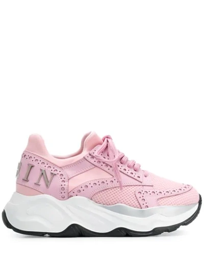 Philipp Plein Runner Gothic Trainers In Pink