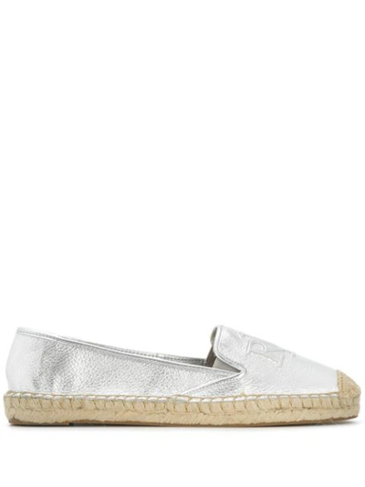 Ralph Lauren Destini Metallic Espadrilles In Silver