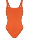 Bondi Born Margot One-piece High-cut Swimsuit In Orange