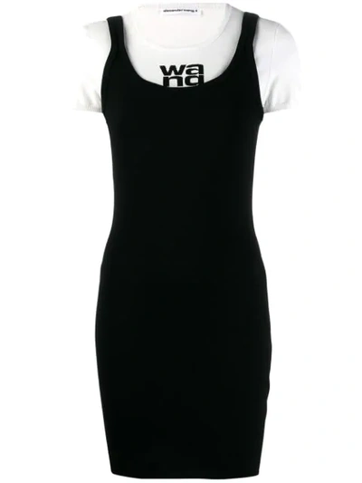 alexander wang black and white dress Alexander Wang // Black & Beige Gathered Mesh Dress – VSP Consignment