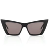 Saint Laurent Pointed Cat-eye Acetate Sunglasses In Black