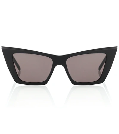 Saint Laurent Pointed Cat-eye Acetate Sunglasses In Black