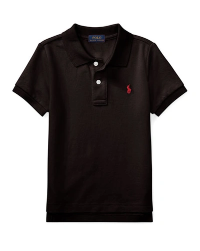 Ralph Lauren Kids' Short-sleeve Logo Embroidery Polo Shirt In Black
