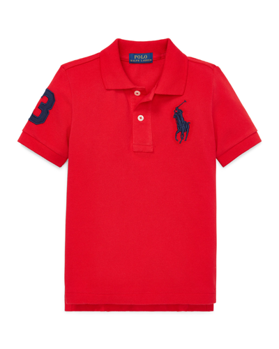 Polo Ralph Lauren Kids' Big Boys Big Pony Cotton Mesh Short Sleeve Polo In Red