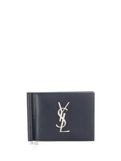 Saint Laurent Bill Clip Wallet In Blue