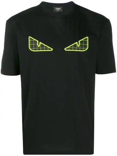 Fendi Men's Fluorescent Eyes Graphic T-shirt In Black