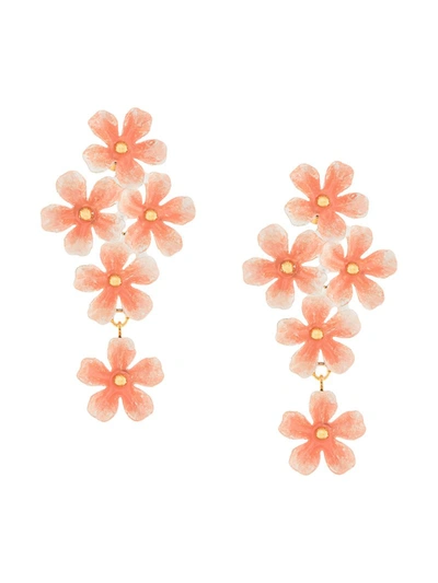 Jennifer Behr Marlene Floral Earrings In Pink