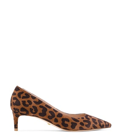 Stuart Weitzman Women's Leigh Pointed-toe Pumps In Cappuccino Brown Cheetah Suede
