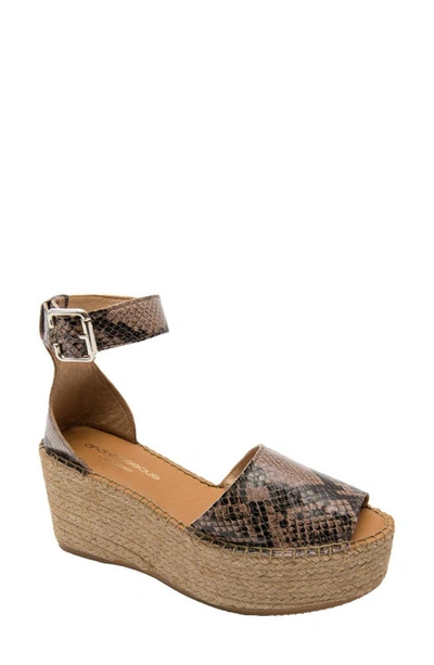 Andre Assous Women's Luz Croc-embossed Espadrille Platform Sandals In Sand Snake Print Leather