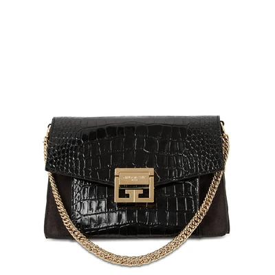 Givenchy Gv3 Small Leather Shoulder Bag In Black