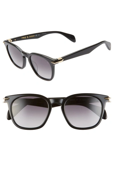 Rag & Bone Unisex Square Sunglasses, 50mm In Black