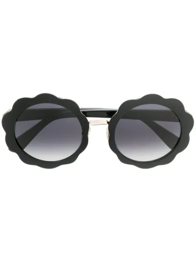 Kate Spade Karries 52mm Round Sunglasses - Black In Black/dark Gray Gradient
