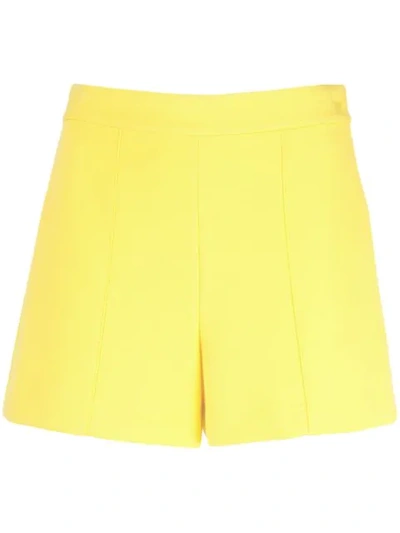 Alice And Olivia Alice + Olivia Hera High-rise Seamed Shorts In Yellow