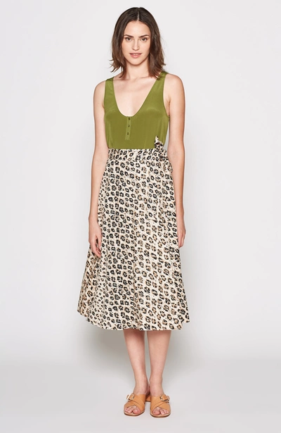 Joie Collen Leopard-printed Wrap Skirt In Cappuccino