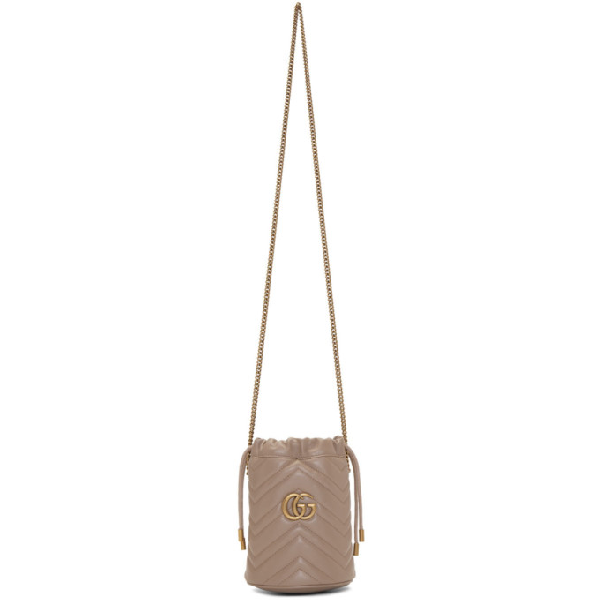 Gucci Mini Gg Marmont 2.0 Leather Bucket Bag In Porcelain | ModeSens