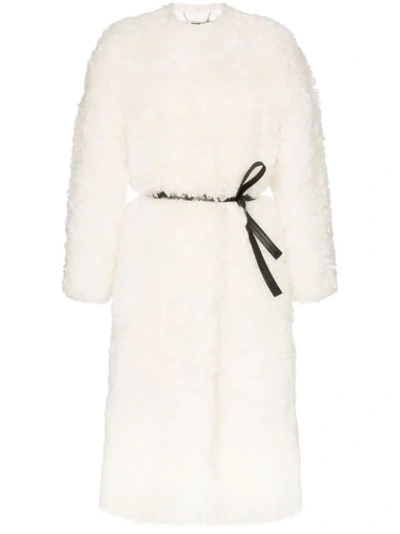 Givenchy Mongolian Shearling Coat In White