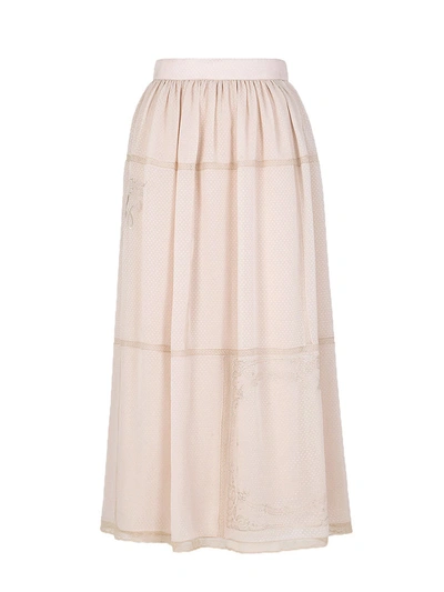 Fendi Polka Dot Midi Skirt In Pink