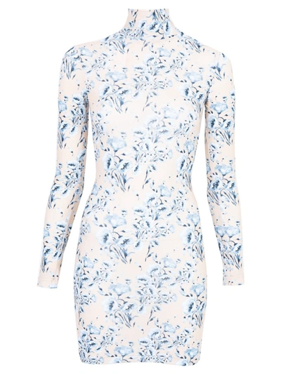 Vetements Floral Bodycon Dress In White