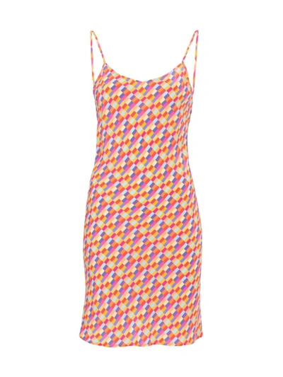 Lhd Bright Checks Wynwood Slip Dress In Pink