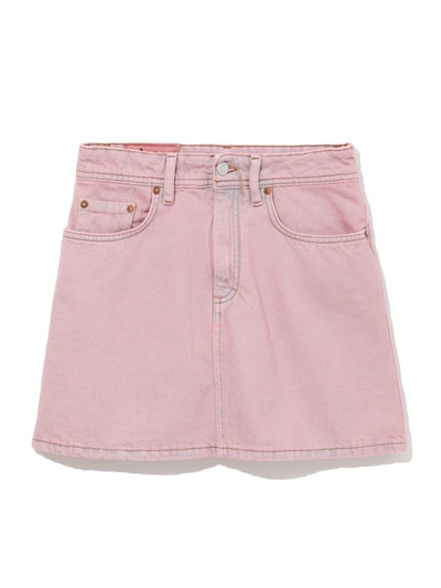 Acne Studios Pink Washed Denim Mini Skirt Pink