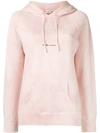 Saint Laurent Subtle Tie-dye Logo Print Hoodie Pink