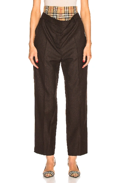 Burberry Double-layer Tailored Straight-leg Trousers In Coffee