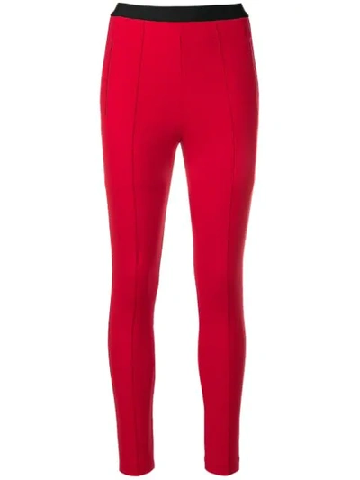 Balenciaga Logo-waistband Leggings Black In Red