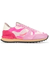 Valentino Garavani Rockrunner Leather & Suede Sneakers In Pink