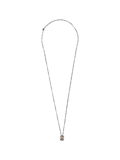 M Cohen Skull Pendant Necklace In White