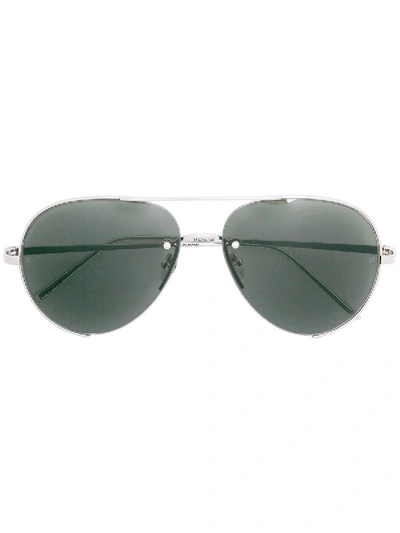 Linda Farrow Aviator Sunglasses In Silver