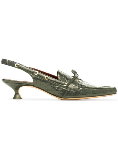 Sies Marjan Edie Croc Slingbacks In Green