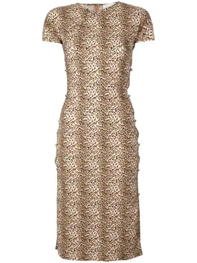Marcia Tchikiboum Leopard Print Midi Dress In Brown
