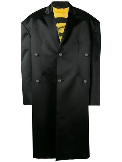 Raf Simons Shiny Tailored Coat In Black