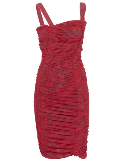 Atlein Ruched Dress Red