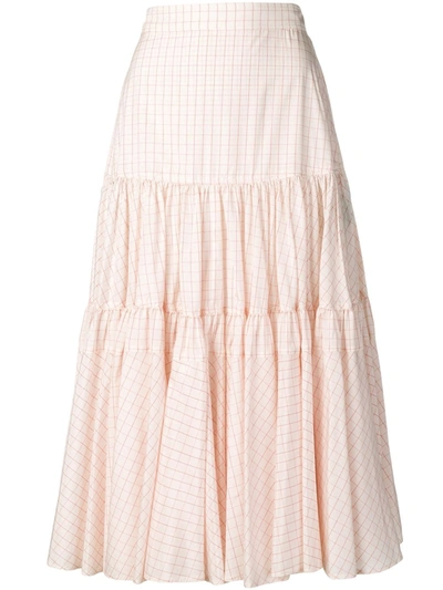 Calvin Klein 205w39nyc Midi Check Skirt In Pink