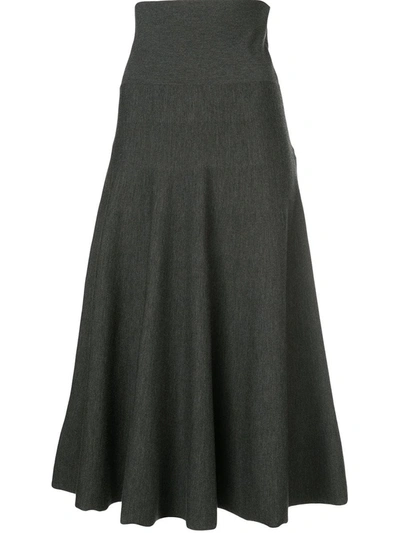 The Row Arlette Wool Midi-skirt In Grey
