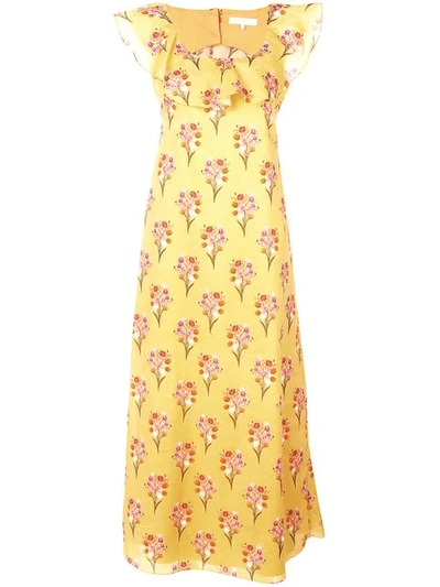 Borgo De Nor Sleeveless Floral Maxi Dress Yellow