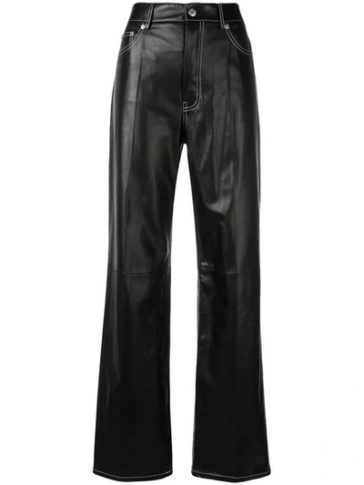 Helmut Lang High Waisted Flared Trousers In Black