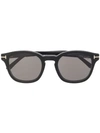 Tom Ford Round Frame Glasses In Black