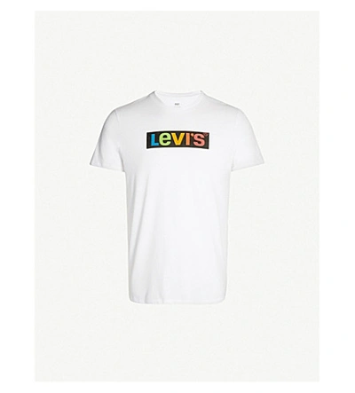 Levi's Logo-print Cotton-jersey T-shirt In Boxtab Ssnl White