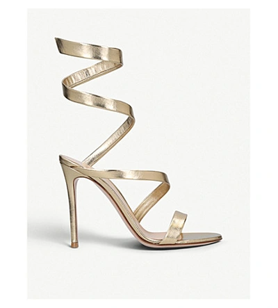 Gianvito Rossi Opera 105 Leather Heeled Sandals In Gold
